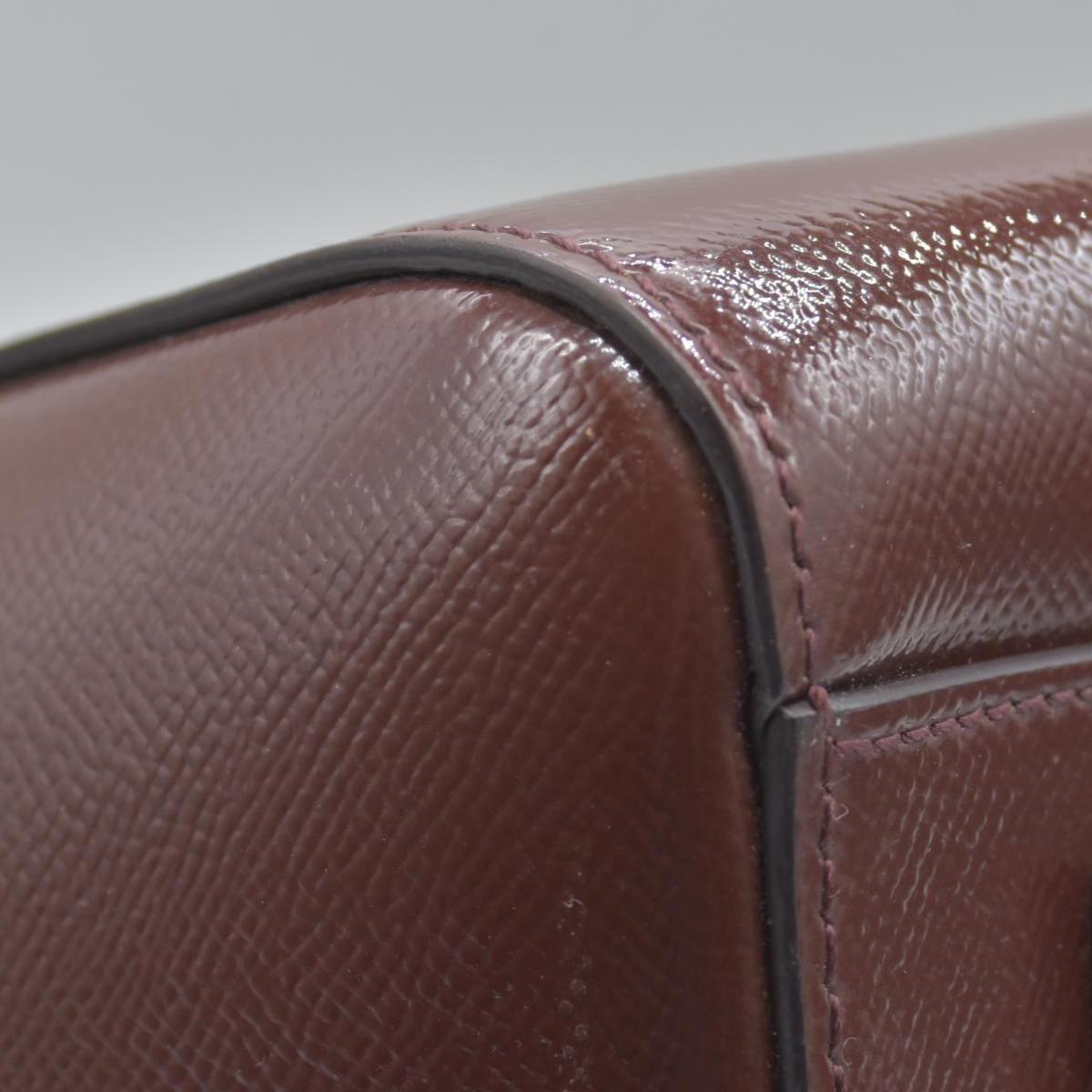 $2750 Givenchy Medium Antigona Satchel in Brown Glazed Patent Leather with Silver Hardware