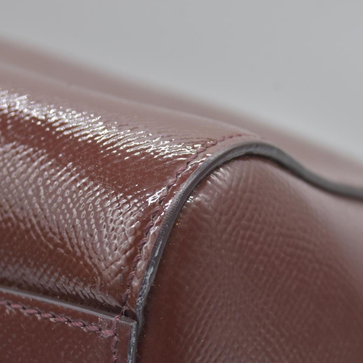 $2750 Givenchy Medium Antigona Satchel in Brown Glazed Patent Leather with Silver Hardware