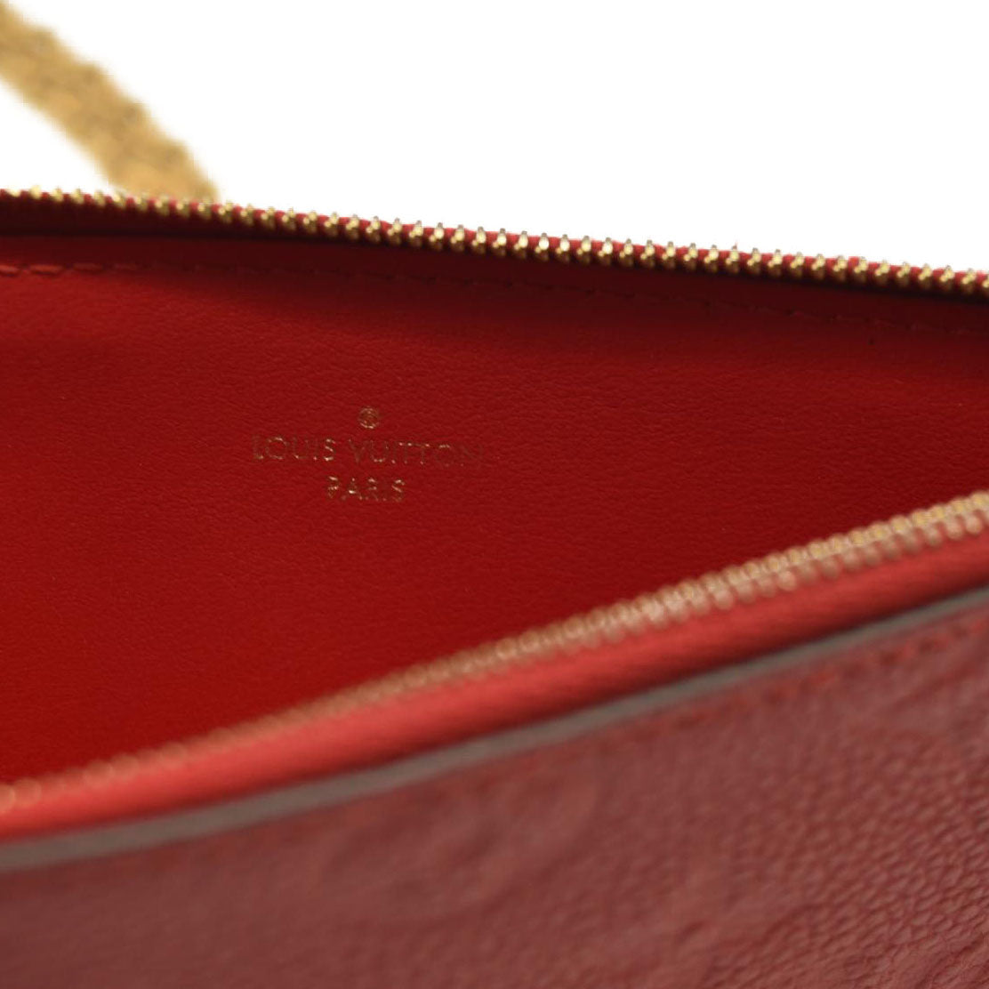 LOUIS VUITTON Empreinte Pochette Felicie Chain Wallet Cherry