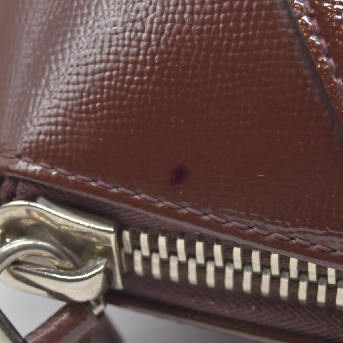 $2750 Givenchy Medium Antigona Satchel in Brown Glazed Patent Leather with Silver Hardware