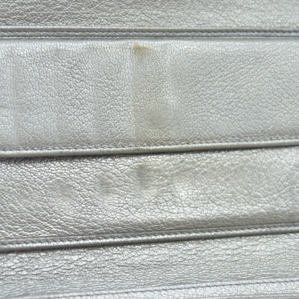 Chanel Metallic Silver Leather CC Flap Long Wallet