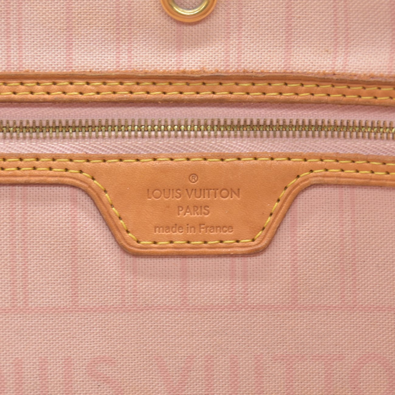 $2240 Louis Vuitton FL2156 2016 Damier Azur Rose Ballerine Neverfull GM