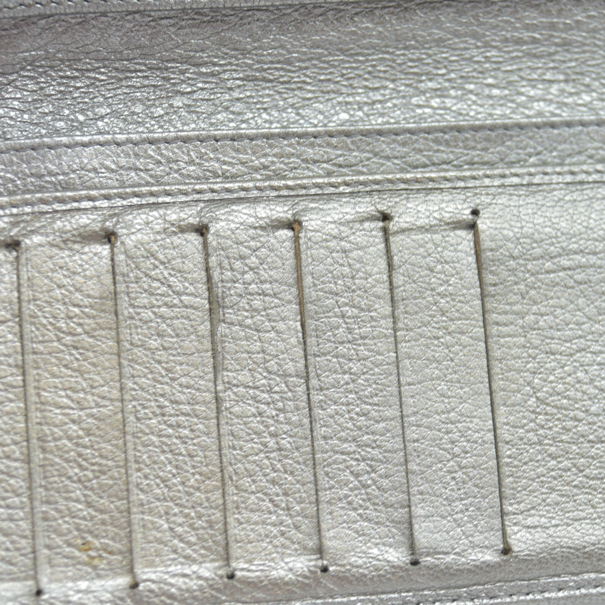 Chanel Metallic Silver Leather CC Flap Long Wallet