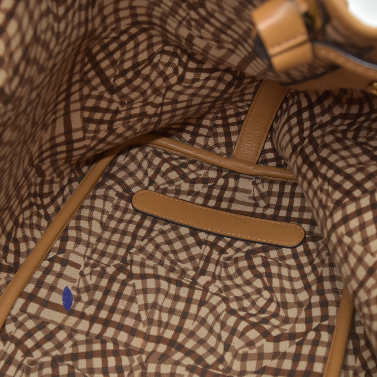 $880 MCM Visetos Large Liz Reversible Shopper Tote Cognac