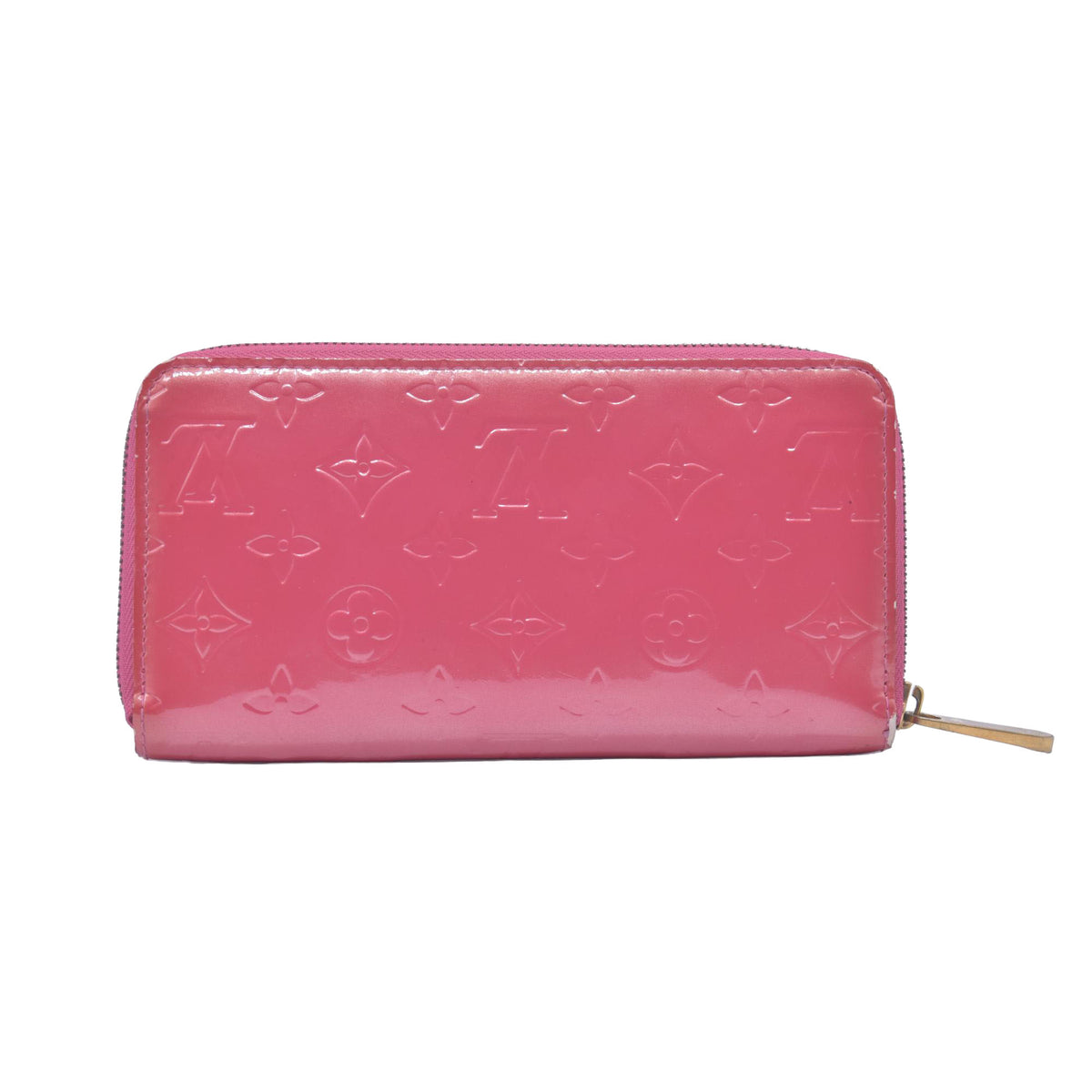 $970 2006 Louis Vuitton Vernis Zippy Wallet Rose Litchi CA0096