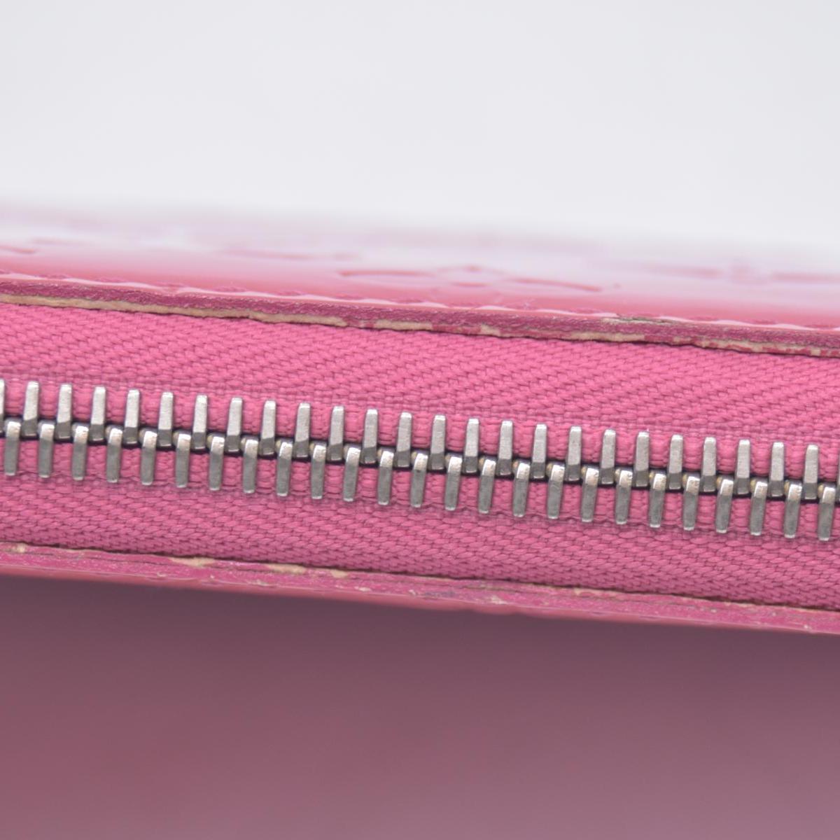 $970 2006 Louis Vuitton Vernis Zippy Wallet Rose Litchi CA0096