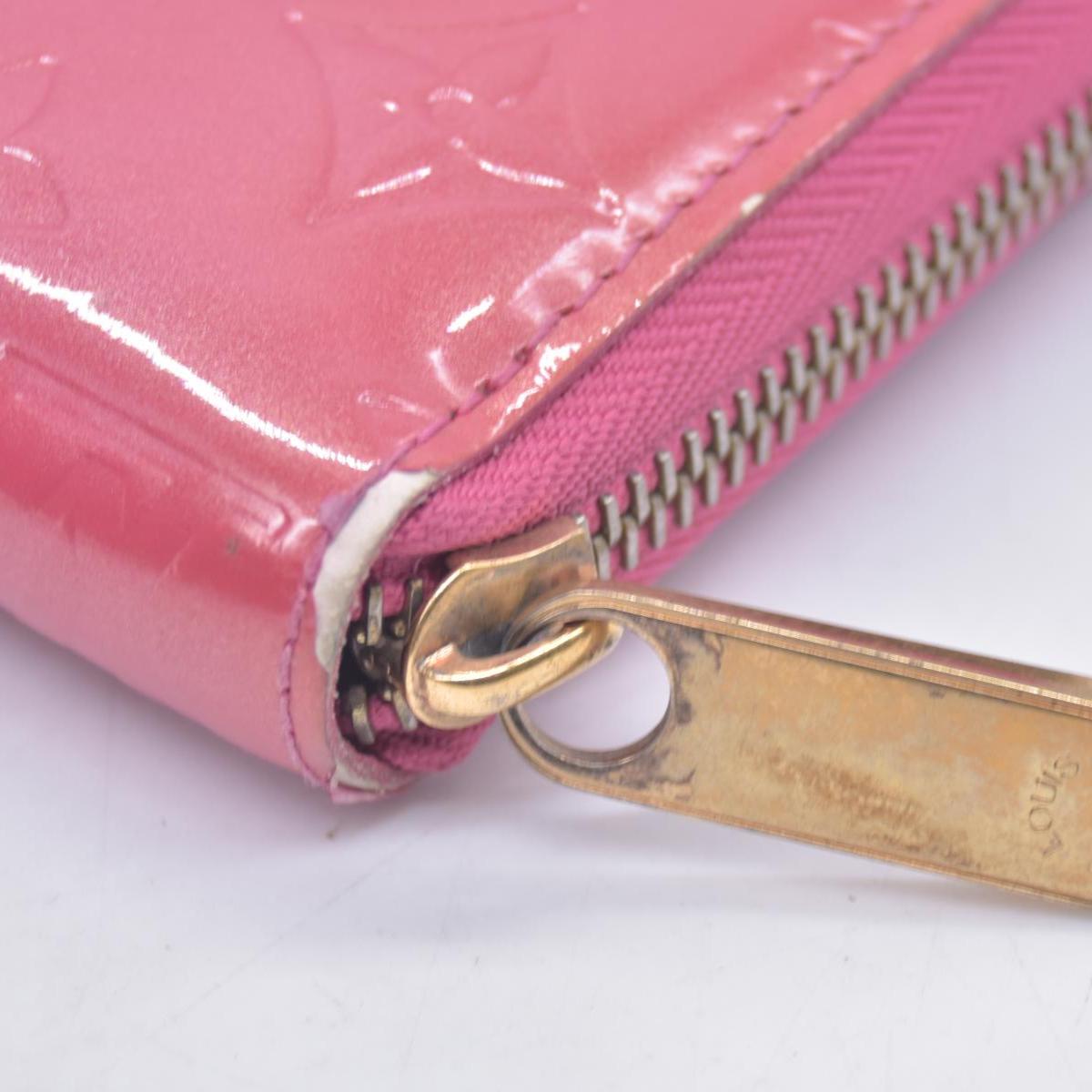 $970 2006 Louis Vuitton Vernis Zippy Wallet Rose Litchi CA0096