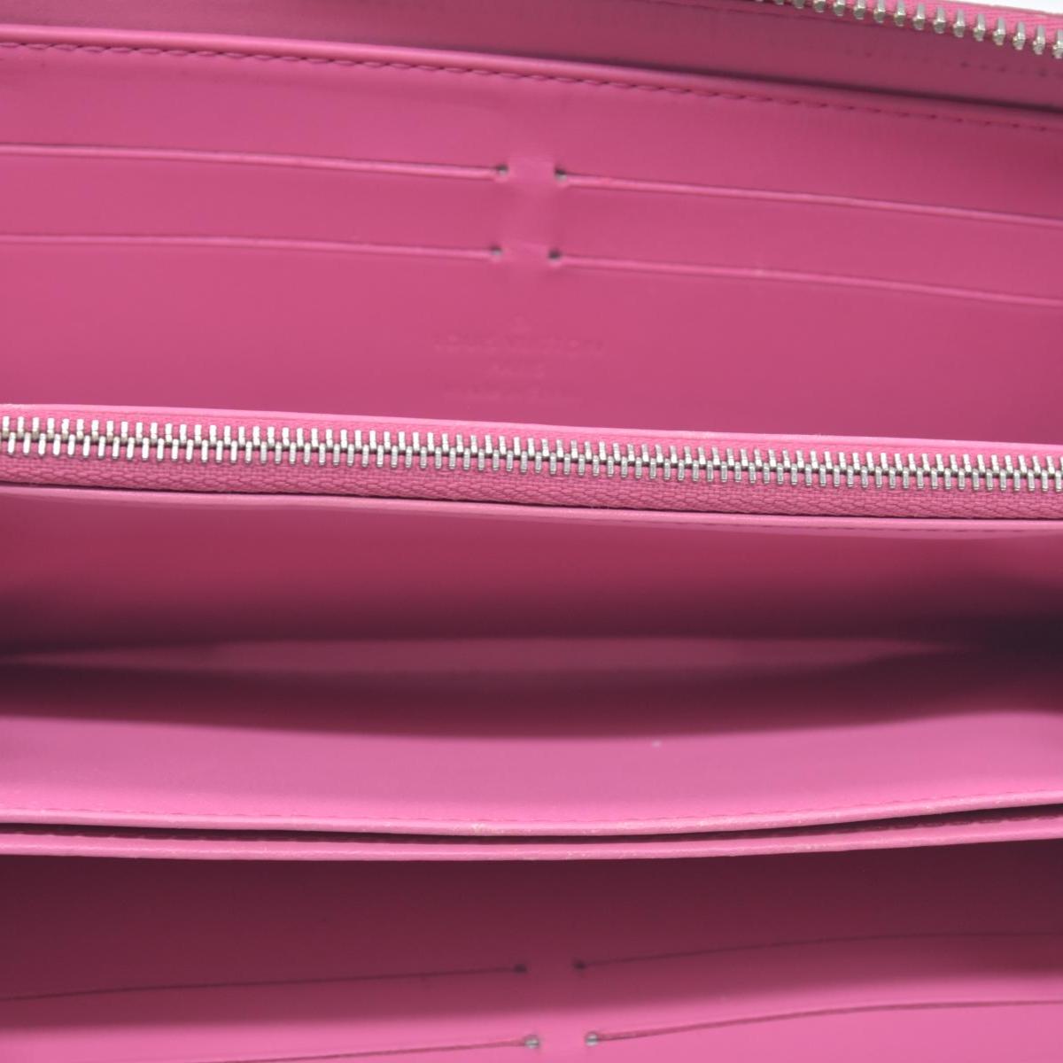 $970 2006 Louis Vuitton Vernis Zippy Wallet Rose Litchi CA0096