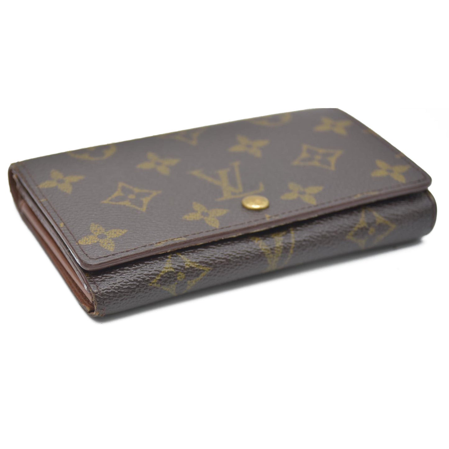Louis Vuitton Monogram Porte Monnaie Billets Tresor Bifold Wallet Brown MI0985