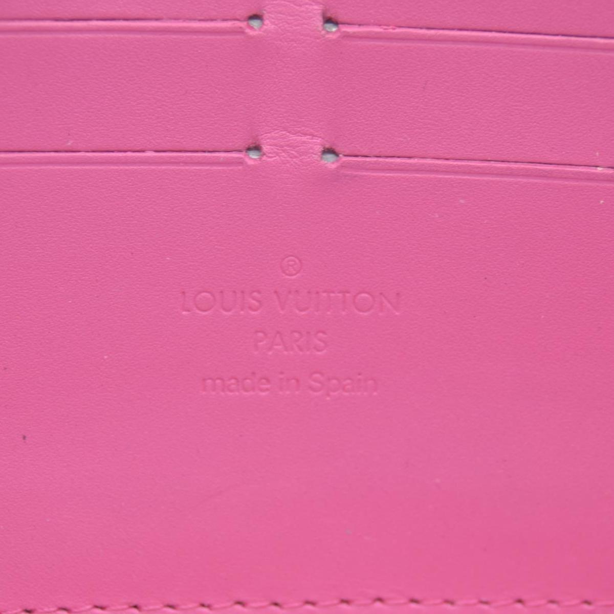 $970 2006 Louis Vuitton Vernis Zippy Wallet Rose Litchi CA0096