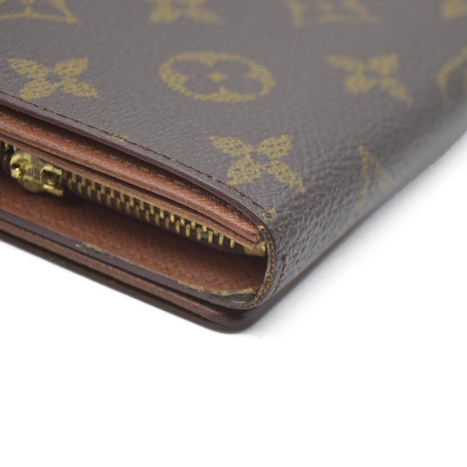 Louis Vuitton Monogram Porte Monnaie Billets Tresor Bifold Wallet Brown MI0985