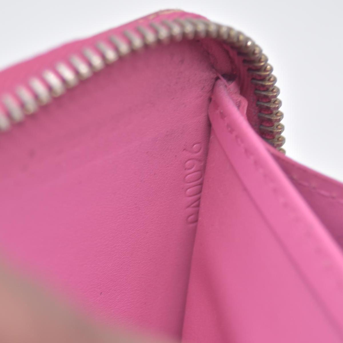 $970 2006 Louis Vuitton Vernis Zippy Wallet Rose Litchi CA0096