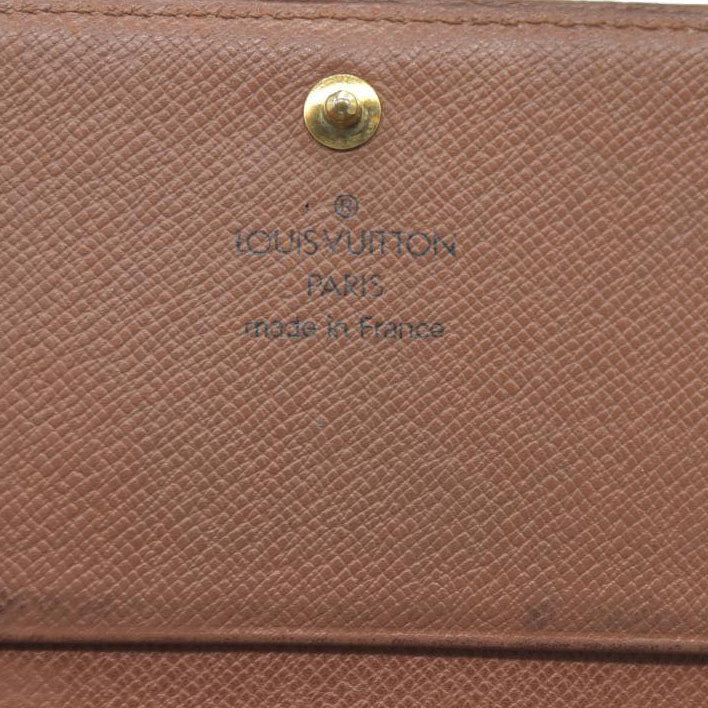 Louis Vuitton Monogram Porte Monnaie Billets Tresor Bifold Wallet Brown MI0985