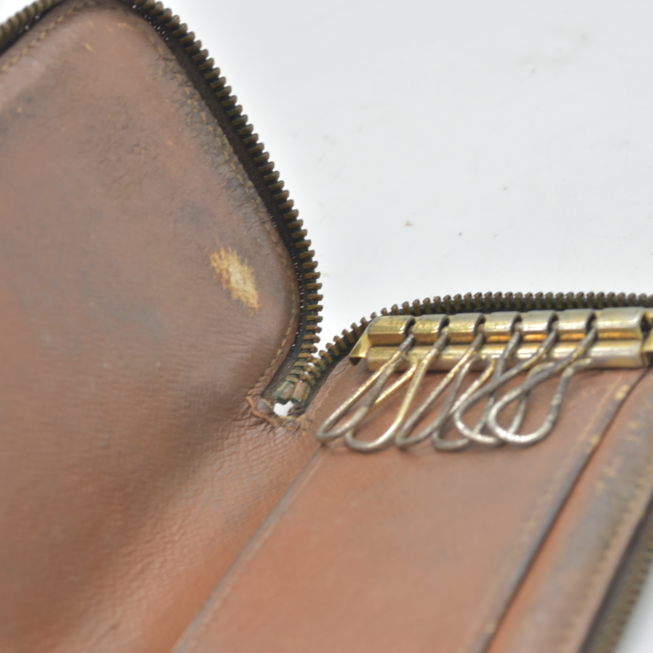 $355 1998 Louis Vuitton Monogram Canvas Zip Around Multicles 6 Key Holder  TH0978