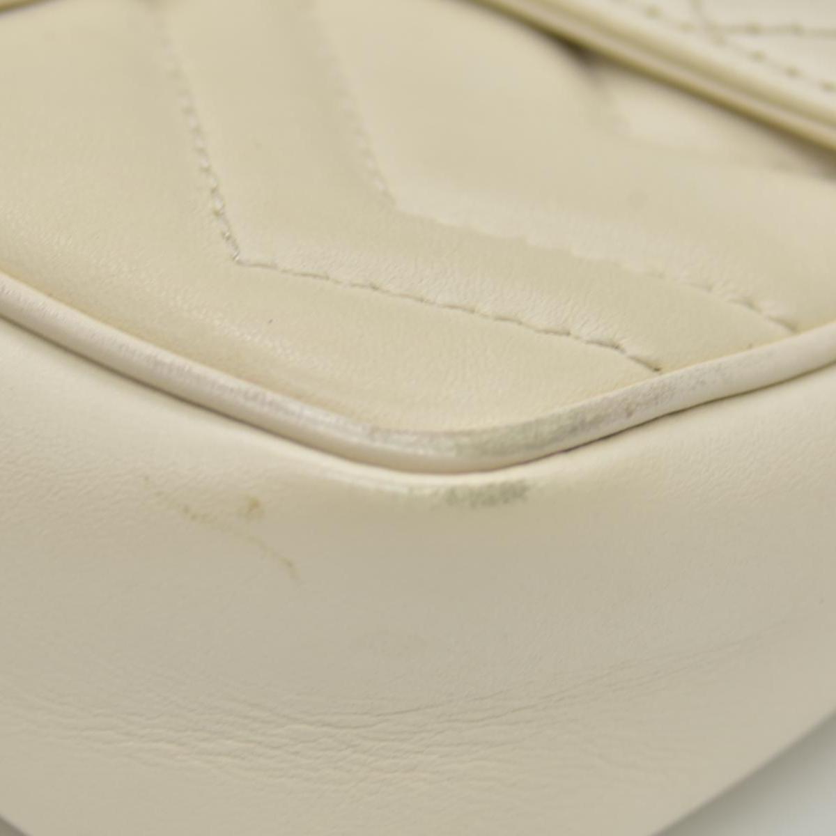 $1590 GUCCI GG Marmont Quilted Leather Super Mini Bag Cream