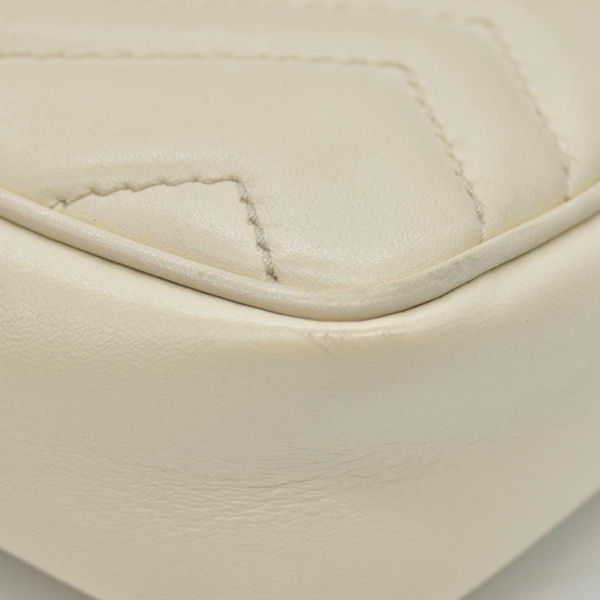 $1590 GUCCI GG Marmont Quilted Leather Super Mini Bag Cream