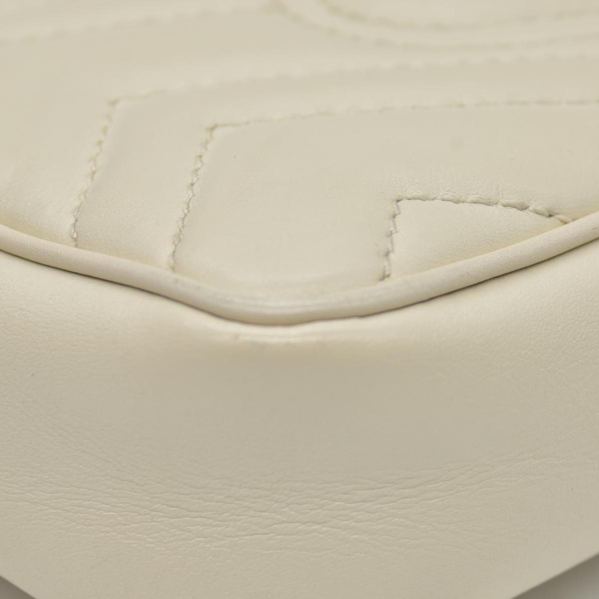 $1590 GUCCI GG Marmont Quilted Leather Super Mini Bag Cream