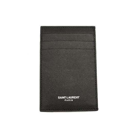NEW SAINT LAURENT BILL CLIP WITH CARD CASE IN GRAIN DE POUDRE EMBOSSED LEATHER