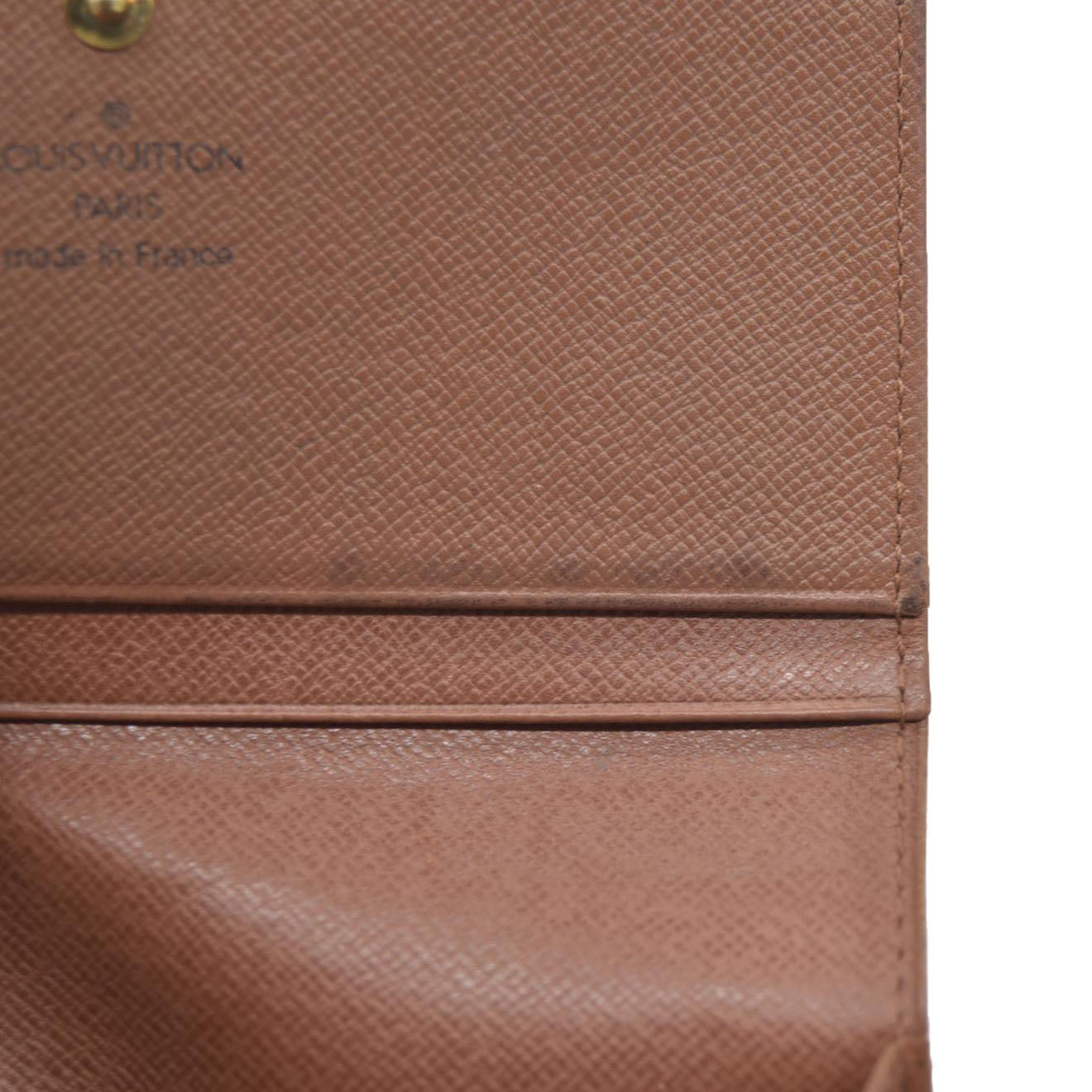 Louis Vuitton Monogram Porte Monnaie Billets Tresor Bifold Wallet Brown MI0985