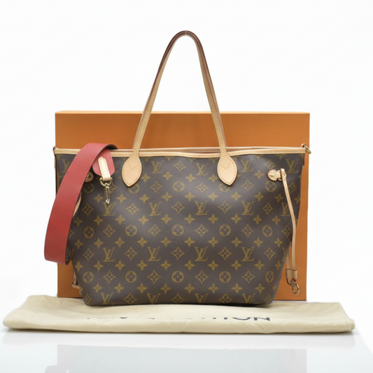 LV Monogram Neverfull Bandouliere Inside Out MM