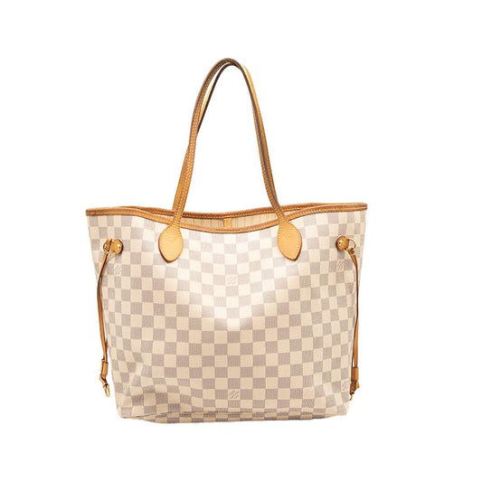 2019 USED Louis Vuitton Neverfull Neo Mm White Damier Azur Canvas Tote AR1169