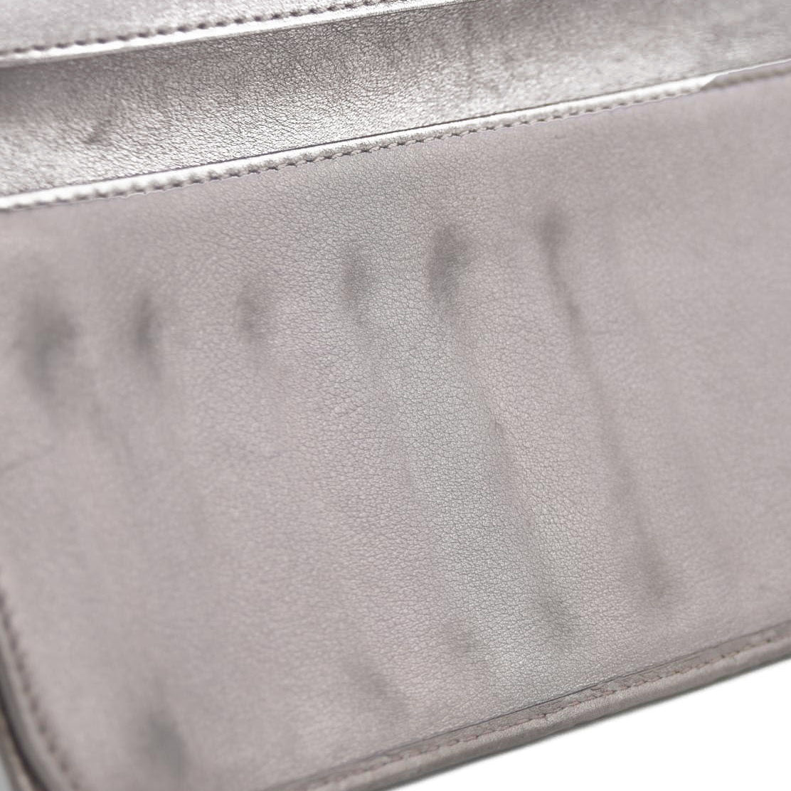 GUCCI Ssima Heart GG Logo Leather Long Bifold Wallet Gray