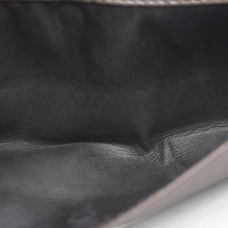 GUCCI Ssima Heart GG Logo Leather Long Bifold Wallet Gray