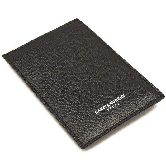 NEW SAINT LAURENT BILL CLIP WITH CARD CASE IN GRAIN DE POUDRE EMBOSSED LEATHER