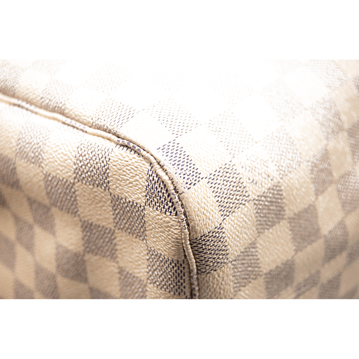 USED Louis Vuitton Neverfull Neo Mm White Damier Azur Canvas Tote