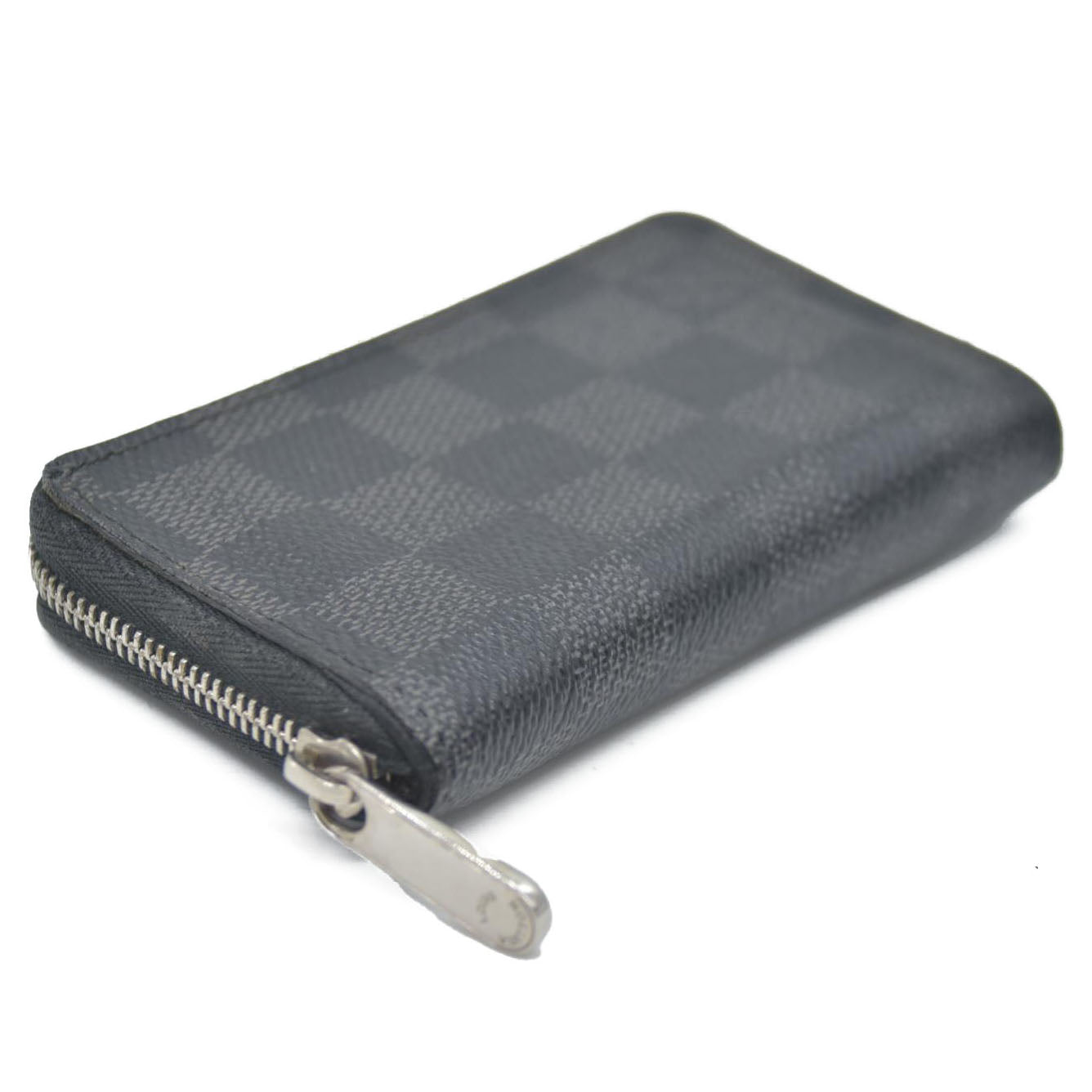 Louis Vuitton Damier Graphite Zippy Zip Coin Purse Wallet Black MI4182