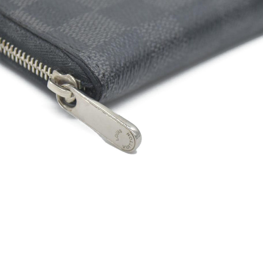 Louis Vuitton Damier Graphite Zippy Zip Coin Purse Wallet Black MI4182