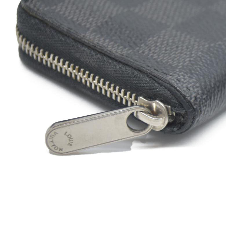 Louis Vuitton Damier Graphite Zippy Zip Coin Purse Wallet Black MI4182
