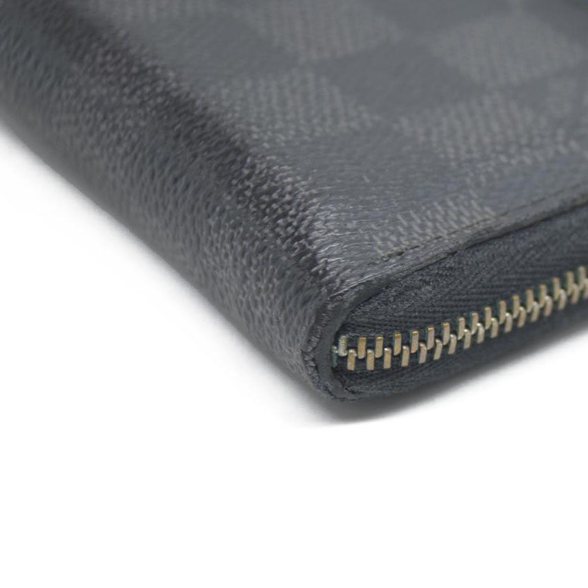 Louis Vuitton Damier Graphite Zippy Zip Coin Purse Wallet Black MI4182