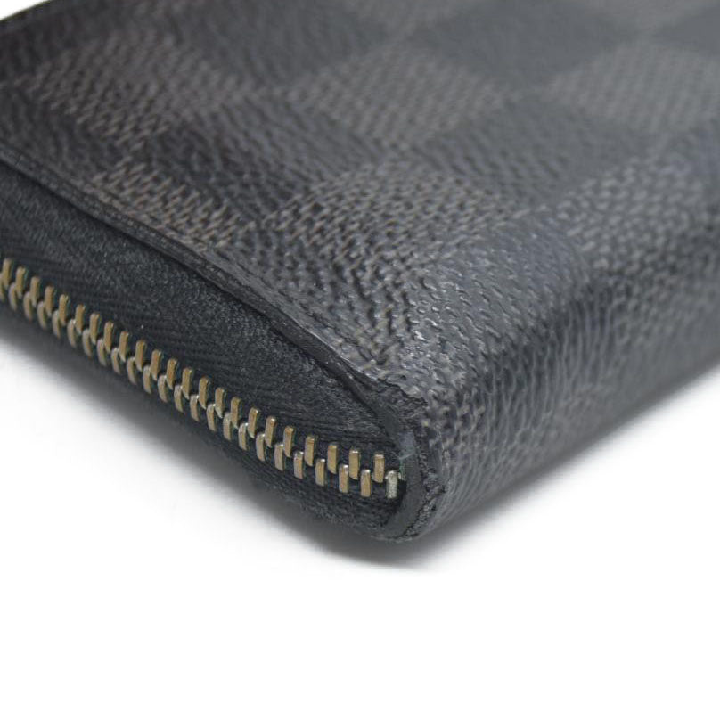 Louis Vuitton Damier Graphite Zippy Zip Coin Purse Wallet Black MI4182