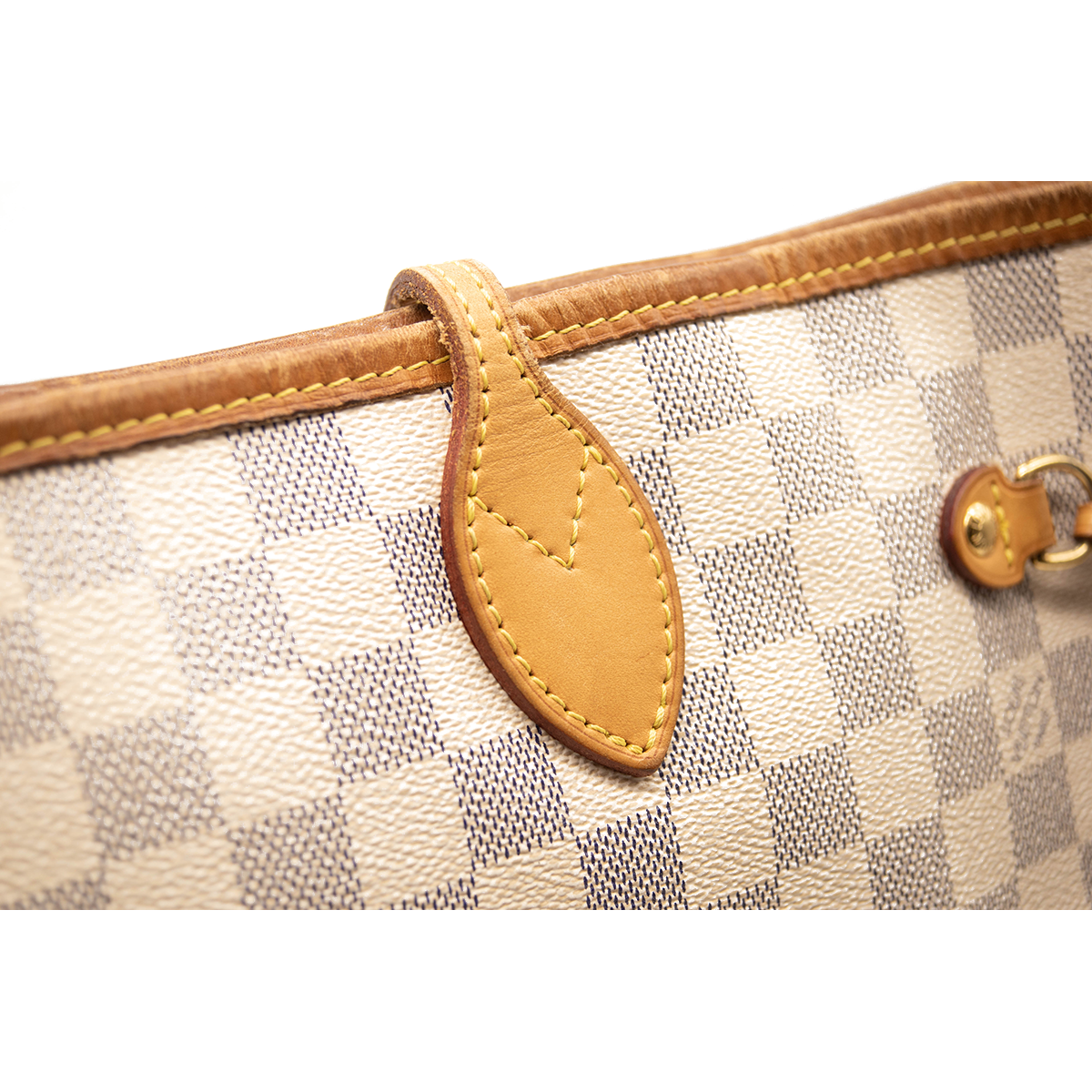 USED Louis Vuitton Neverfull Neo Mm White Damier Azur Canvas Tote