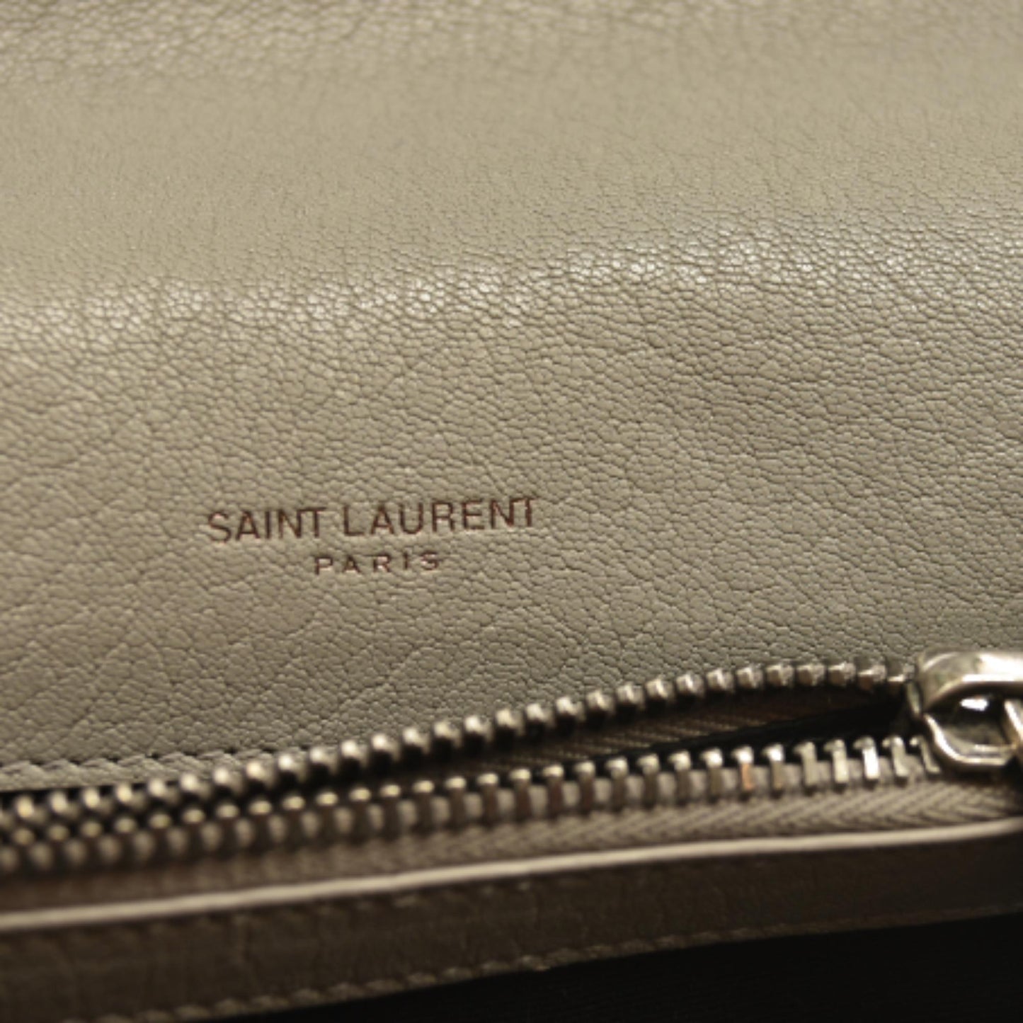 SAINT LAURENT Sheepskin Matelasse Monogram Medium College Bag Grey