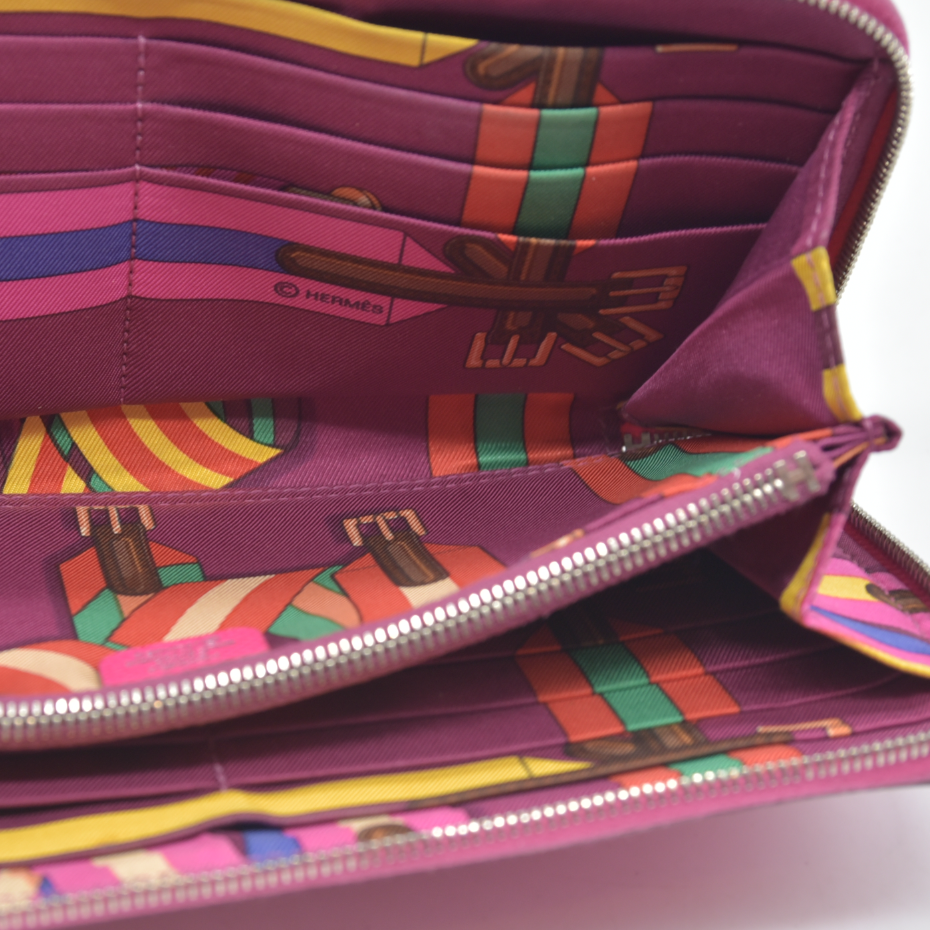$1375 Hermes Azap Long Silk In Zip Around Zippy Long Wallet