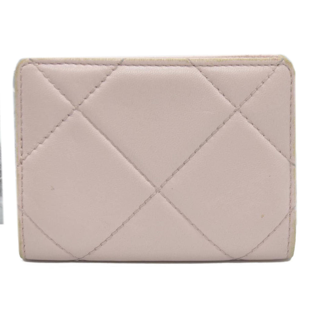 Salvatore Ferragamo Vara Ribbon Quilted Leather Bifold Wallet Pink