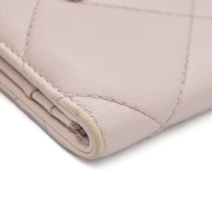 Salvatore Ferragamo Vara Ribbon Quilted Leather Bifold Wallet Pink