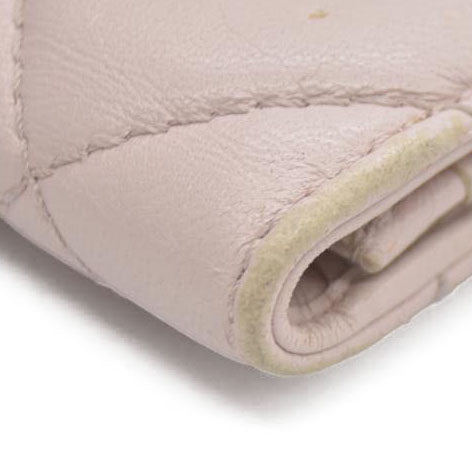 Salvatore Ferragamo Vara Ribbon Quilted Leather Bifold Wallet Pink