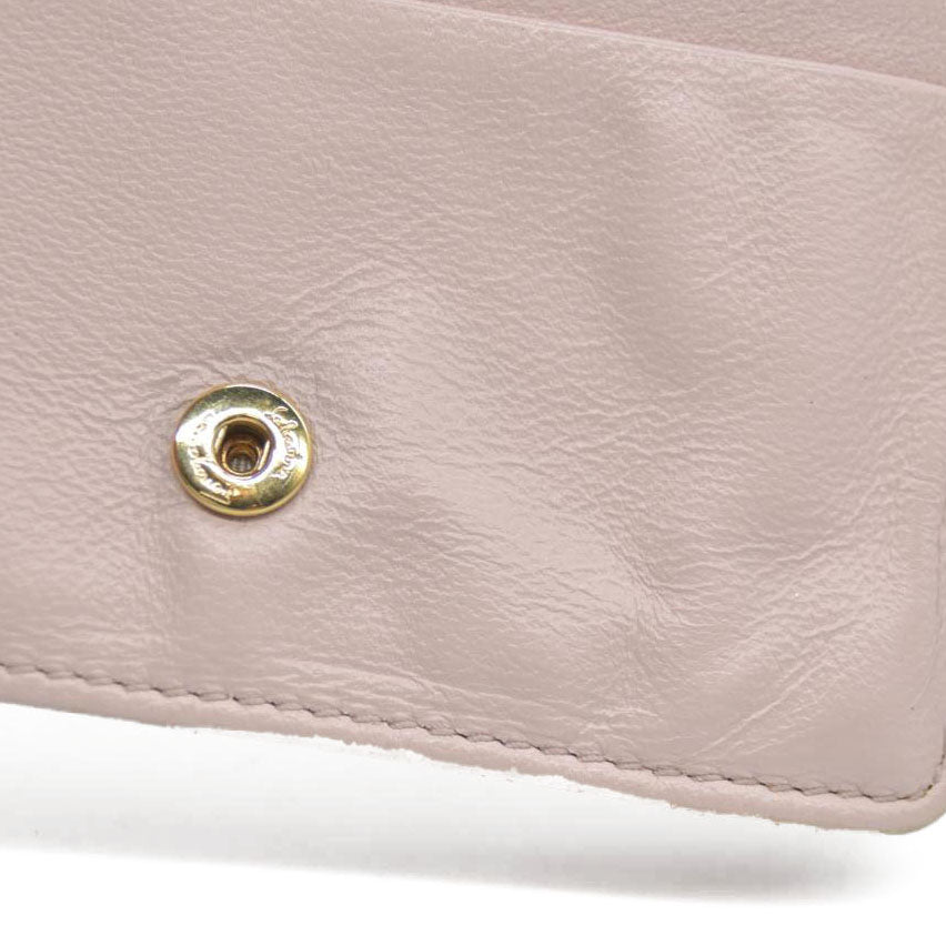 Salvatore Ferragamo Vara Ribbon Quilted Leather Bifold Wallet Pink