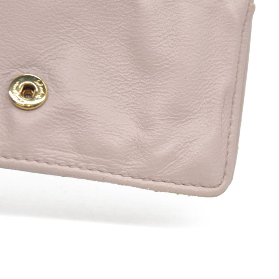 Salvatore Ferragamo Vara Ribbon Quilted Leather Bifold Wallet Pink