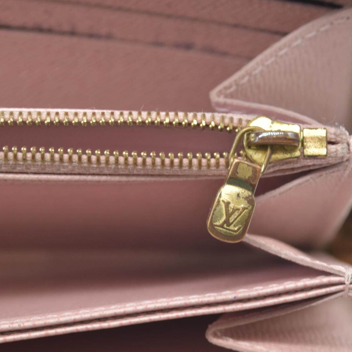 $915 2018 Louis Vuitton Damier Ebene Zippy Wallet Rose Ballerine GI2188