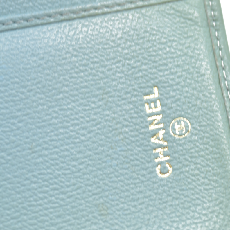 CHANEL CC Coco Button Leather Bifold Long Wallet