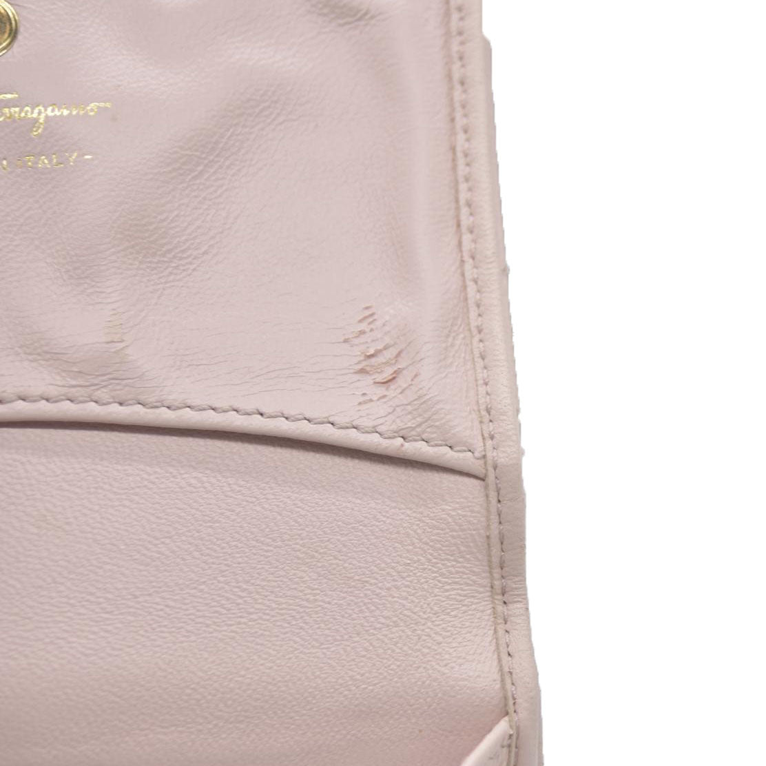 Salvatore Ferragamo Vara Ribbon Quilted Leather Bifold Wallet Pink