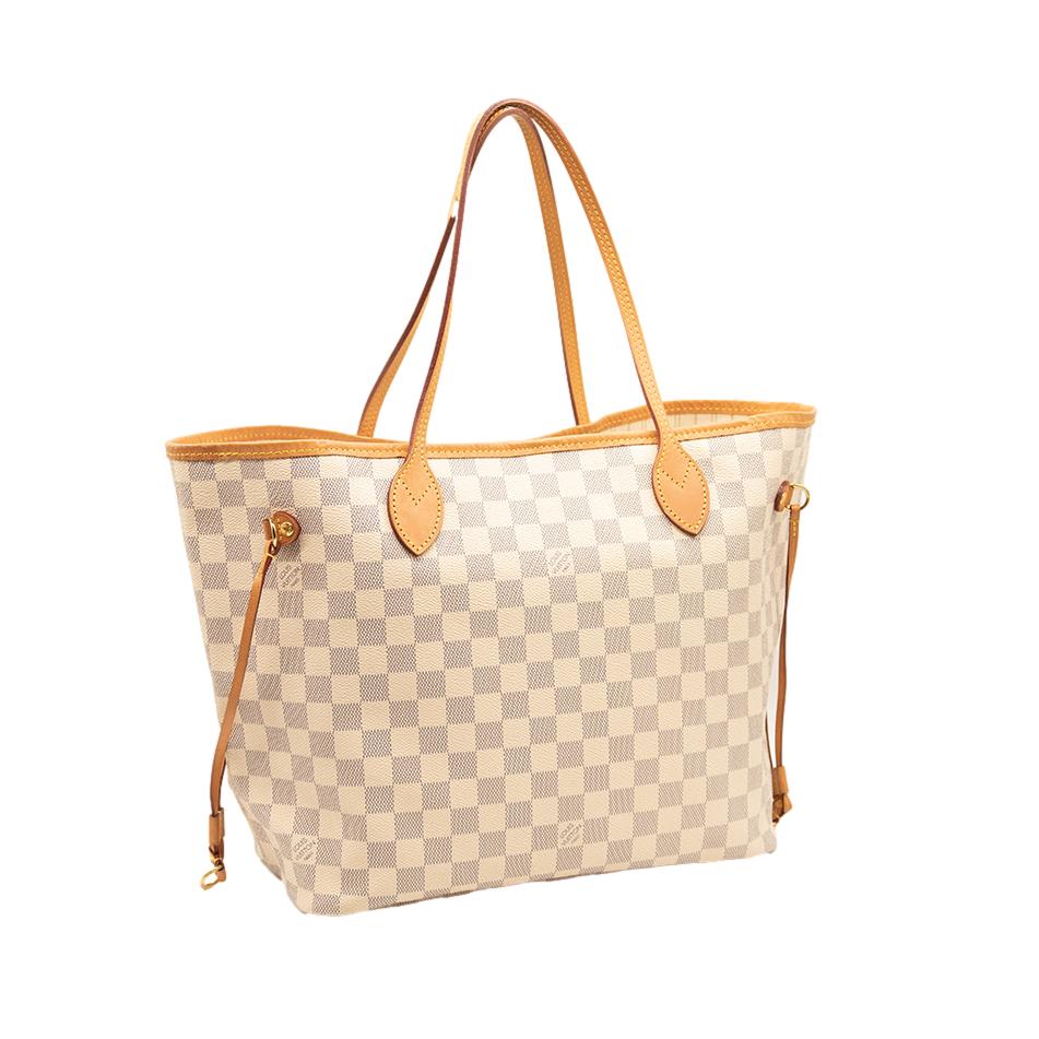 2019 USED Louis Vuitton Neverfull Neo Mm White Damier Azur Canvas Tote AR1169