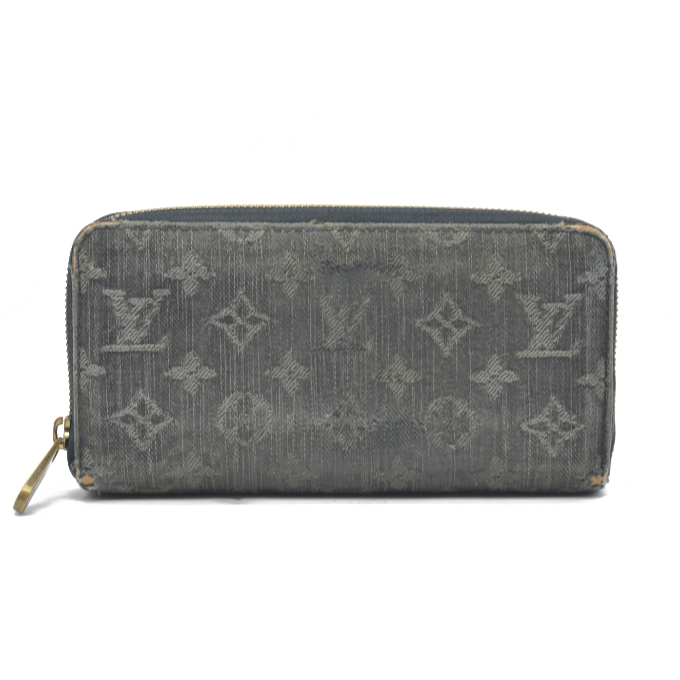 $1060 2008 LOUIS VUITTON Monogram Denim Zippy Round Zipper Long Wallet CA0078