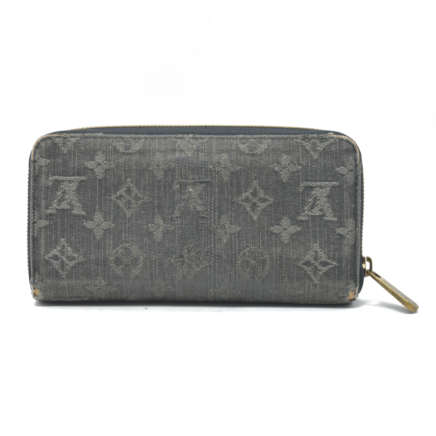$1060 2008 LOUIS VUITTON Monogram Denim Zippy Round Zipper Long Wallet CA0078