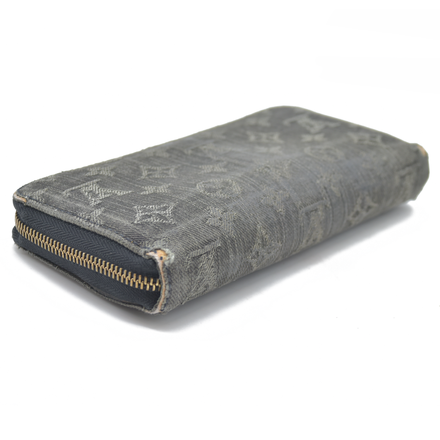 $1060 2008 LOUIS VUITTON Monogram Denim Zippy Round Zipper Long Wallet CA0078