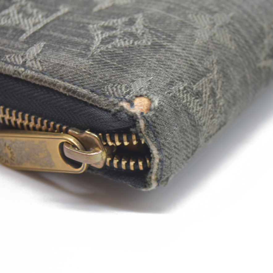 $1060 2008 LOUIS VUITTON Monogram Denim Zippy Round Zipper Long Wallet CA0078